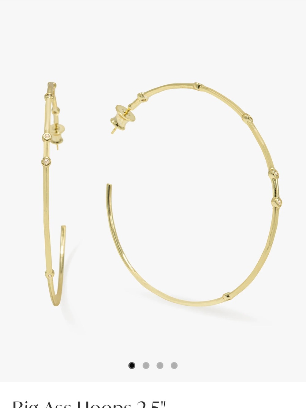 Melinda Maria Big Ass Hoops Gold Tone Studded Hoop Earrings NWT